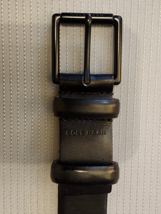 Men Cole Haan Black Leather Belt - Size 36/90